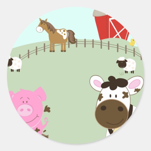 Sticker Rond Ferme Bébés Ferme Enveloppe de triage Phoques (Devant)