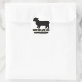 Sticker Rond ferme correcte de moutons noirs (Sac)