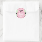 Sticker Rond Ferme de Baby shower de porc (Sac)