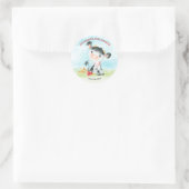 Sticker Rond Ferme de Baby shower de vache aquarelle (Sac)