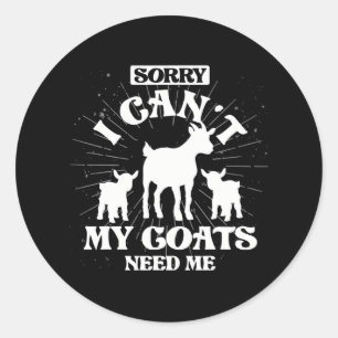 Sticker Rond Ferme de chèvres Amoureux des animaux Fermier Agri