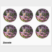 Sticker Rond Ferme de lapins (Feuille)
