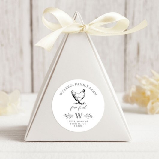 Sticker Rond Ferme de poulet moderne