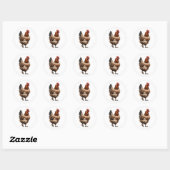 Sticker Rond Ferme de poulets de campagne Brown Barnyard  (Feuille)