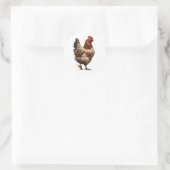 Sticker Rond Ferme de poulets de campagne Brown Barnyard  (Sac)