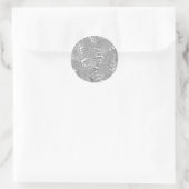 Sticker Rond Ferme en noir et blanc (Sac)