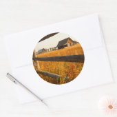 Sticker Rond Ferme Et Ferroviaire À Grand Teton (Enveloppe)