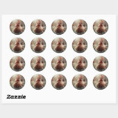Sticker Rond Ferme familiale Custom Modèle photo Cute Chicken (Feuille)
