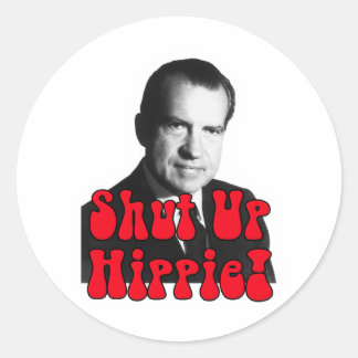 Sticker Rond Ferme Hippie — Richard Nixon