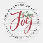 Sticker Rond Ferme Holly | Adresse de retour de vacances (Devant)