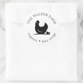 Sticker Rond ferme moderne oeufs frais classique rond autocolla (Sac)