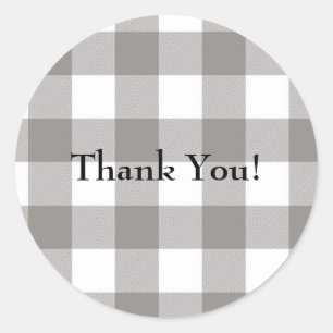 Sticker Rond Ferme Rustic Grey & White Buffalo Plaid Carré