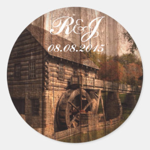 Sticker Rond ferme rustique ancienne grange campagne moulin mar