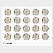 Sticker Rond Ferme rustique grange baby shower botanique (Feuille)