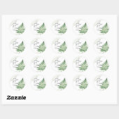 Sticker Rond Ferme verte minimaliste (Feuille)