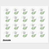 Sticker Rond Ferme verte minimaliste (Feuille)