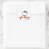 Sticker Rond Fermer suffisamment la face comique (Sac)