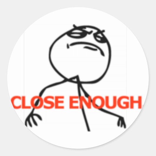 Sticker Rond Fermer suffisamment la face comique (Devant)