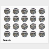 Sticker Rond Fermer un Onyx en dentelle d'argent (Feuille)