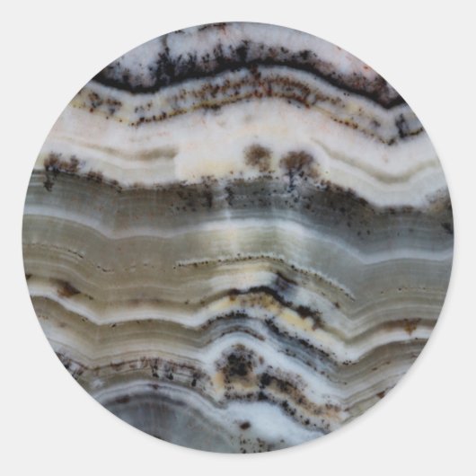 Sticker Rond Fermer un Onyx en dentelle d'argent (Devant)