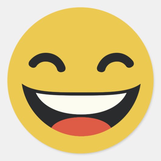 Sticker Rond Fermez les yeux en riant émoticônes (Devant)
