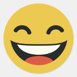 Sticker Rond Fermez les yeux en riant émoticônes