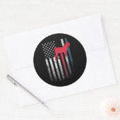 Sticker Rond Fermier de moutons de chèvre 4 juillet drapeau amé (Enveloppe)
