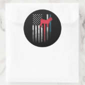 Sticker Rond Fermier de moutons de chèvre 4 juillet drapeau amé (Sac)