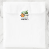 Sticker Rond Fern Citrusy Véritable drôle Citrus Plante Pun (Sac)