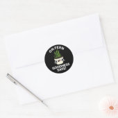 Sticker Rond Fern Goodness Sake Funny Plante Pun Dark BG (Enveloppe)