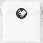 Sticker Rond Fern Heart Dark (Sac)