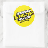 Sticker Rond Fernando est plus rapide que vous ! (Autocollant j (Sac)