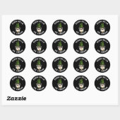 Sticker Rond Fernilla Crème glacée Crème Plante Pun Dark BG (Feuille)