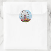 Sticker Rond Ferris Wheel contre Blue Sky (Sac)