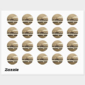 Sticker Rond Ferry Sepia Steamboat (Feuille)
