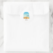 Sticker Rond Fes ville Maroc Skyline (Sac)
