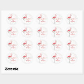 Sticker Rond Festif de Noël mignon Flamant rose lumières à cord (Feuille)