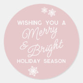 Sticker Rond Festif Et Élégant Lac De Neige Joyeuses Fêtes (Devant)