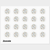 Sticker Rond Festif Floral Hanukkah (Feuille)