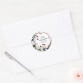 Sticker Rond Festif Floral Wreath Return Adresse (Enveloppe)