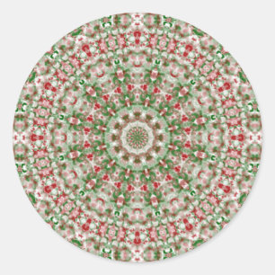 Sticker Rond Festif Funky Boho Hippie Noël Kaleidoscope