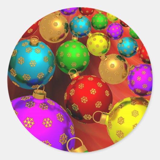 Sticker Rond Festif Noël Arbre de Noël Design (Devant)