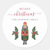 Sticker Rond Festif Nutcracker Joyeux Noël (Devant)