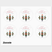 Sticker Rond Festif Nutcracker Joyeux Noël (Feuille)