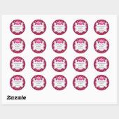 Sticker Rond Festif Pois Cupcake Cake Pops Boulangerie Seals (Feuille)