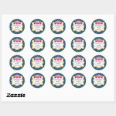 Sticker Rond Festif Pois Cupcake Cake Pops Boulangerie Seals (Feuille)