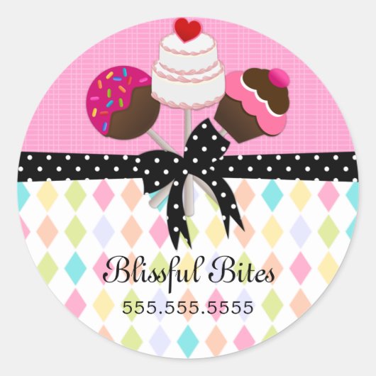 Sticker Rond Festif Pops Boulangerie Cachets (Devant)