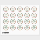 Sticker Rond Festif Retro Noël Plaid Cute Preppy Script (Feuille)