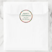 Sticker Rond Festif Retro Noël Plaid Cute Preppy Script (Sac)