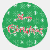 Sticker rond Festif Vert Joyeux Noël (Devant)